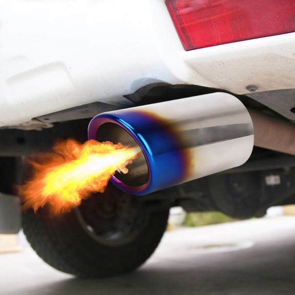2 PCS Car Styling Stainless Steel Exhaust Tail Muffler Tip Pipe for VW Volkswagen 1.8T/2T Swept Volume, Audi A1/A3/A4L/Q3/Q5(Blue)