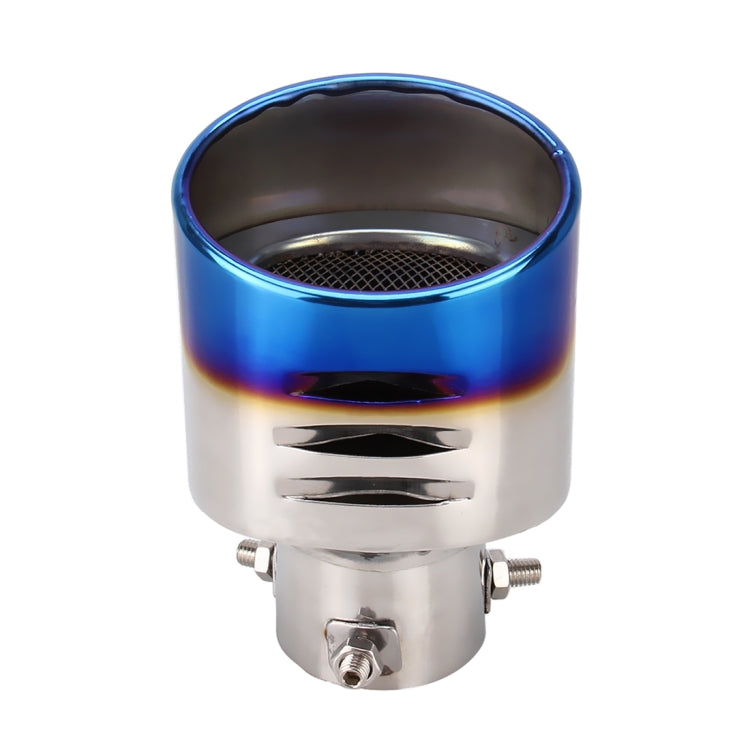 Universal Car Styling Stainless Steel Straight Bolt-on Exhaust Tail Muffler Tip Pipe with Mesh(Blue) - Exhaust Pipes by PMC TechLife | Online Shopping South Africa | PMC TechLife | Buy Now Pay Later Mobicred