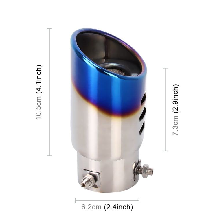 Universal Car Styling Stainless Steel Straight Bolt-on Exhaust Tail Muffler Tip Pipe with Mesh(Blue) - Exhaust Pipes by PMC TechLife | Online Shopping South Africa | PMC TechLife | Buy Now Pay Later Mobicred