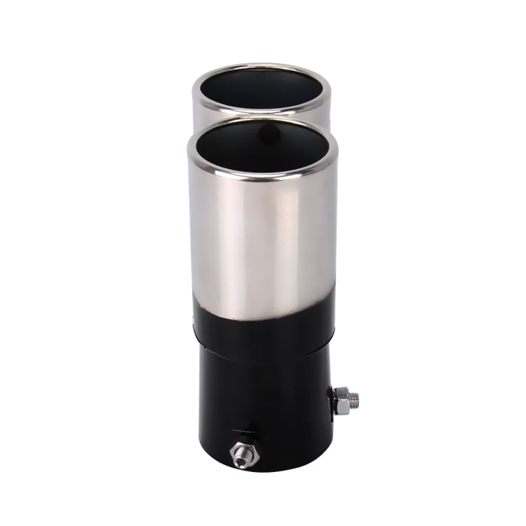 Universal Car Styling Stainless Steel Straight Double Outlets Exhaust Tail Muffler Tip Pipe(Black) - Exhaust Pipes by PMC TechLife | Online Shopping South Africa | PMC TechLife | Buy Now Pay Later Mobicred