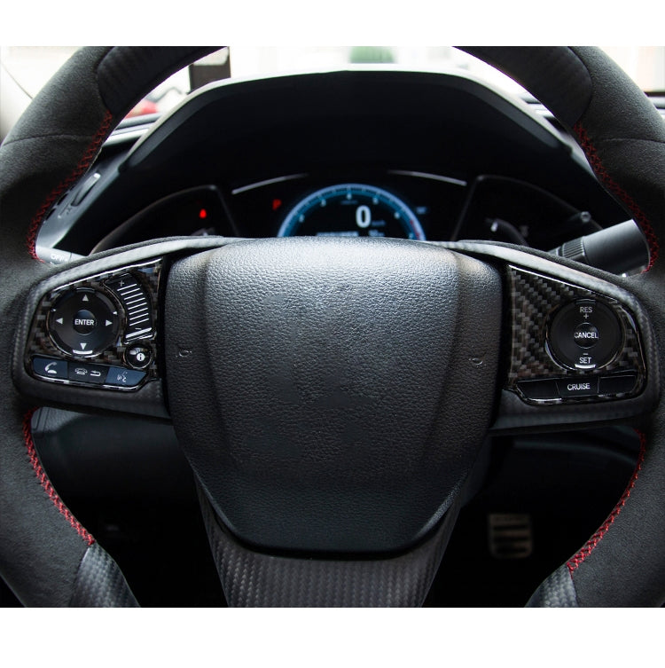 2 in 1 Carbon Fiber Steering Wheel Button Trim Interior DIY Sticker for Honda Civic 10th Gen(Deluxe) - Car Interior Mouldings by PMC TechLife | Online Shopping South Africa | PMC TechLife