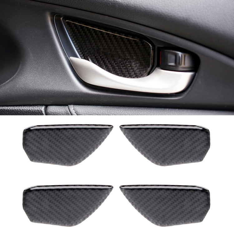 Carbon Fiber Inner Door Handle Bowl Cover Trim Decals Decorative Sticker for Honda Civic 10th Gen - Car Interior Mouldings by PMC TechLife | Online Shopping South Africa | PMC TechLife | Buy Now Pay Later Mobicred