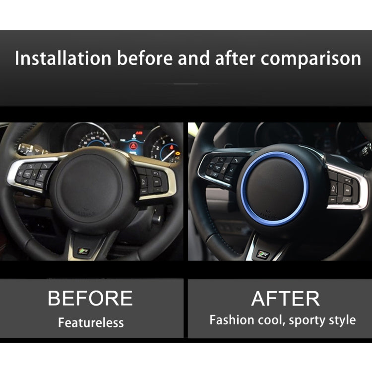 Car Auto Steering Wheel Aluminum Alloy Ring Cover Trim Sticker Decoration for Jaguar(Blue) - Decoration Rings by PMC Jewellery | Online Shopping South Africa | PMC Jewellery | Buy Now Pay Later Mobicred