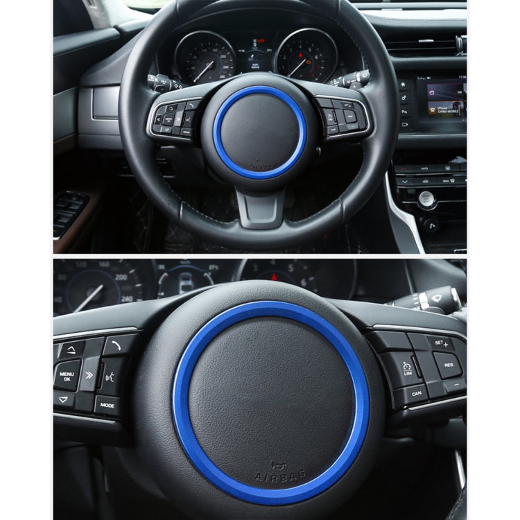 Car Auto Steering Wheel Aluminum Alloy Ring Cover Trim Sticker Decoration for Jaguar(Blue) - Decoration Rings by PMC Jewellery | Online Shopping South Africa | PMC Jewellery | Buy Now Pay Later Mobicred