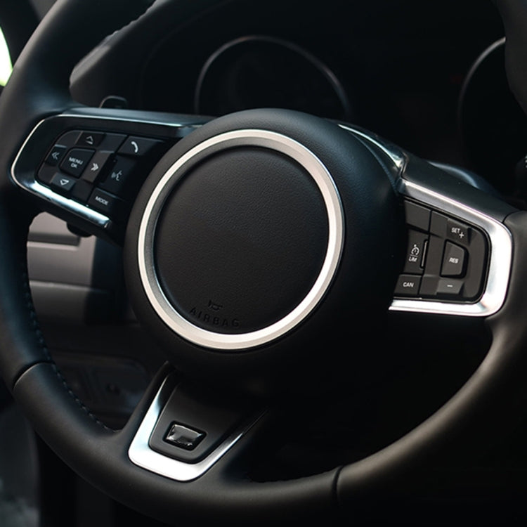 Car Auto Steering Wheel Aluminum Alloy Ring Cover Trim Sticker Decoration for Jaguar(Silver) - free shipping - PMC Jewellery - Order now!
