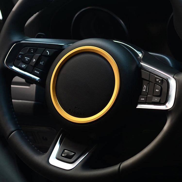 Car Auto Steering Wheel Aluminum Alloy Ring Cover Trim Sticker Decoration for Jaguar(Gold) - Decoration Rings by PMC Jewellery | Online Shopping South Africa | PMC Jewellery | Buy Now Pay Later Mobicred