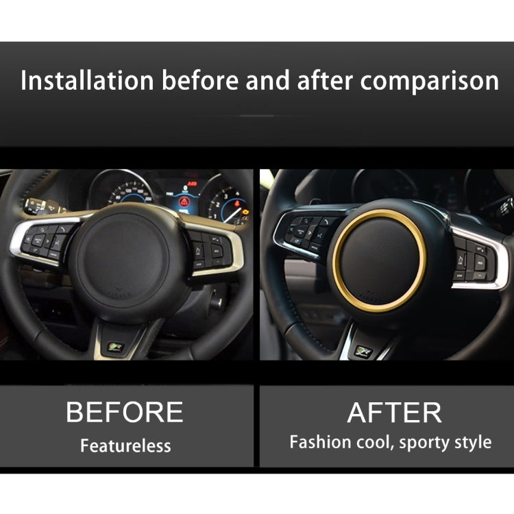 Car Auto Steering Wheel Aluminum Alloy Ring Cover Trim Sticker Decoration for Jaguar(Gold) - Decoration Rings by PMC Jewellery | Online Shopping South Africa | PMC Jewellery | Buy Now Pay Later Mobicred