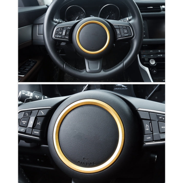 Car Auto Steering Wheel Aluminum Alloy Ring Cover Trim Sticker Decoration for Jaguar(Gold) - Decoration Rings by PMC Jewellery | Online Shopping South Africa | PMC Jewellery | Buy Now Pay Later Mobicred
