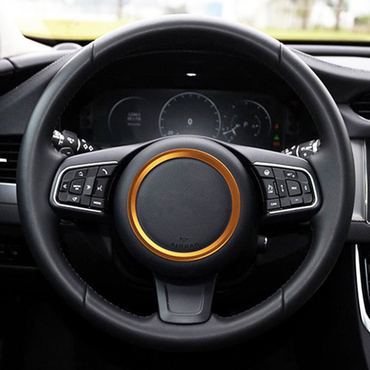 Car Auto Steering Wheel Aluminum Alloy Ring Cover Trim Sticker Decoration for Jaguar(Gold) - Decoration Rings by PMC Jewellery | Online Shopping South Africa | PMC Jewellery | Buy Now Pay Later Mobicred