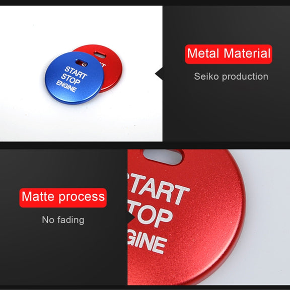 3D Aluminum Alloy Engine Start Stop Push Button Cover Trim Decorative Sticker for Mazda CX4 / CX5 / Axela / ATENZA(Blue)