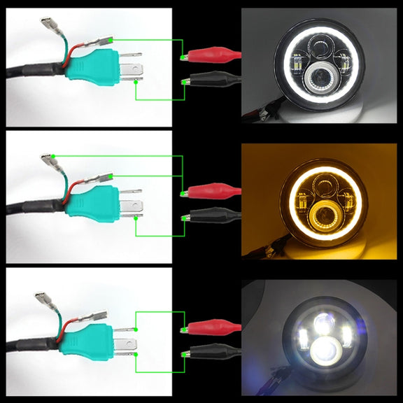 2 PCS 7 inch IP68 Water-resistant 6500K 75W LED Headlight Hi/Lo Beam Driving Lamp for Jeep Wrangler JK TJ LJ