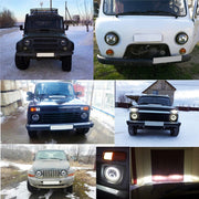 2 PCS 7 inch IP68 Water-resistant 6500K 75W LED Headlight Hi/Lo Beam Driving Lamp for Jeep Wrangler JK TJ LJ