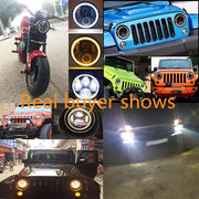 2 PCS 7 inch IP68 Water-resistant 6500K 75W LED Headlight Hi/Lo Beam Driving Lamp for Jeep Wrangler JK TJ LJ