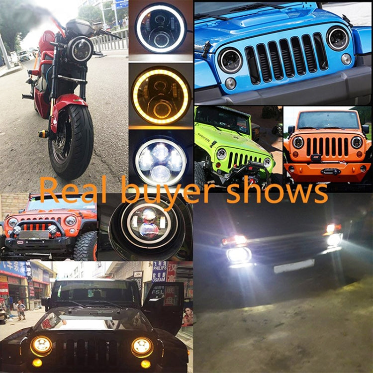 2 PCS 7 inch IP68 Water-resistant 6500K 75W LED Headlight Hi/Lo Beam Driving Lamp for Jeep Wrangler JK TJ LJ