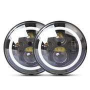 2 PCS 7 inch IP68 Water-resistant 6500K 75W LED Headlight Hi/Lo Beam Driving Lamp for Jeep Wrangler JK TJ LJ