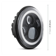 2 PCS 7 inch IP68 Water-resistant 6500K 75W LED Headlight Hi/Lo Beam Driving Lamp for Jeep Wrangler JK TJ LJ