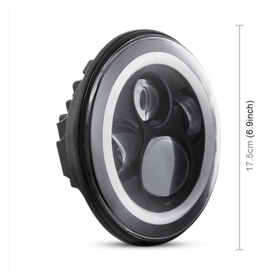 2 PCS 7 inch IP68 Water-resistant 6500K 75W LED Headlight Hi/Lo Beam Driving Lamp for Jeep Wrangler JK TJ LJ