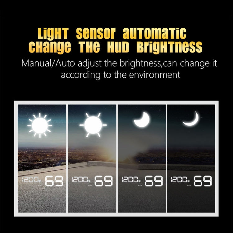 T900 Car GPS HUD Virtual HD Reflection Board Head-up Display, Speed & Driving Distance / Time Display, Over Speed & Voltage & Low Voltage Alarm, Fatigue Driving(White)