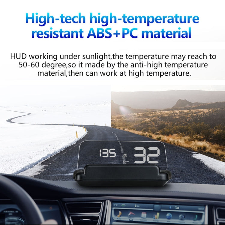 T900 Car GPS HUD Virtual HD Reflection Board Head-up Display, Speed & Driving Distance / Time Display, Over Speed & Voltage & Low Voltage Alarm, Fatigue Driving(White)