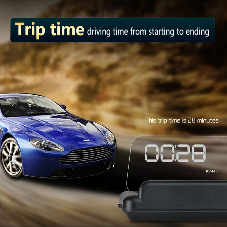 T900 Car GPS HUD Virtual HD Reflection Board Head-up Display, Speed & Driving Distance / Time Display, Over Speed & Voltage & Low Voltage Alarm, Fatigue Driving(White)