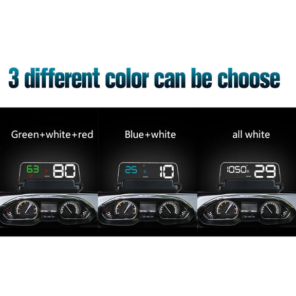 T900 Car GPS HUD Virtual HD Reflection Board Head-up Display, Speed & Driving Distance / Time Display, Over Speed & Voltage & Low Voltage Alarm, Fatigue Driving(White)