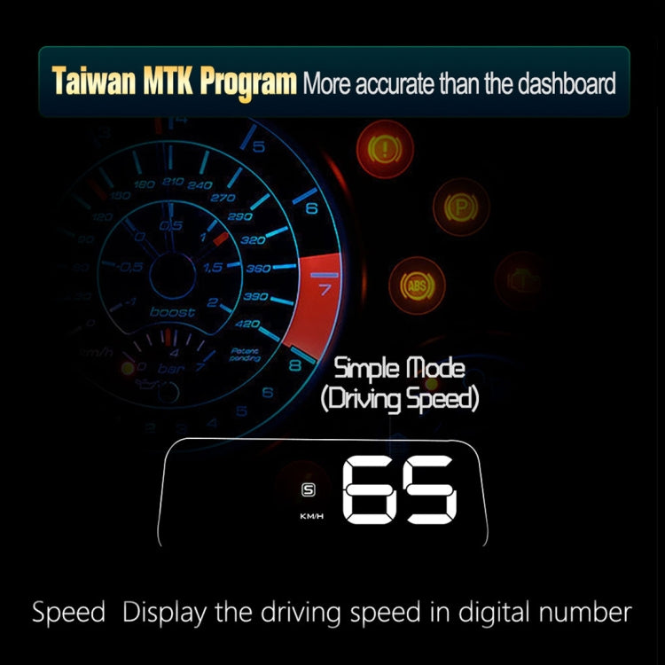 T900 Car GPS HUD Virtual HD Reflection Board Head-up Display, Speed & Driving Distance / Time Display, Over Speed & Voltage & Low Voltage Alarm, Fatigue Driving(White) - Head Up Display System by PMC TechLife | Online Shopping South Africa | PMC TechLife | Buy Now Pay Later Mobicred