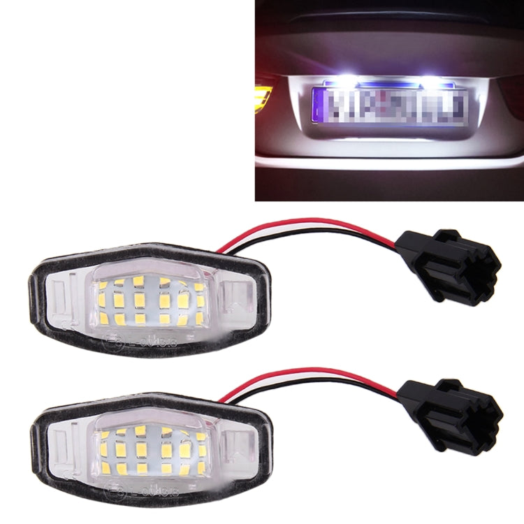 2 PCS DC 12V 2W 120LM 6000K LED License Plate Light 18-SMD Bulbs Lamps for Honda Civic VII4/5D 01-05, VIII 06-17, City 4D 03-09, Lengend 99-04 - License Plate Lights by PMC TechLife | Online Shopping South Africa | PMC TechLife