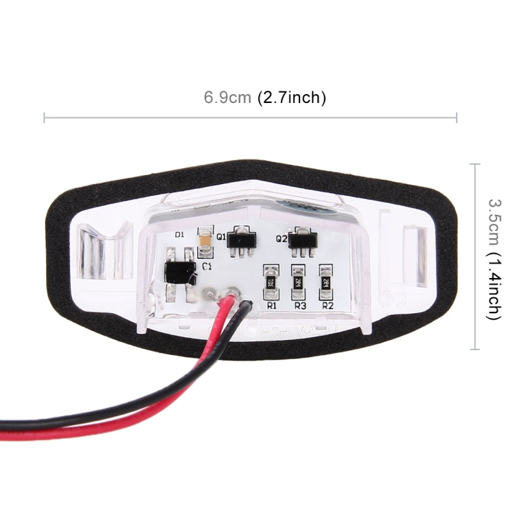 2 PCS DC 12V 2W 120LM 6000K LED License Plate Light 18-SMD Bulbs Lamps for Honda Civic VII4/5D 01-05, VIII 06-17, City 4D 03-09, Lengend 99-04 - License Plate Lights by PMC TechLife | Online Shopping South Africa | PMC TechLife