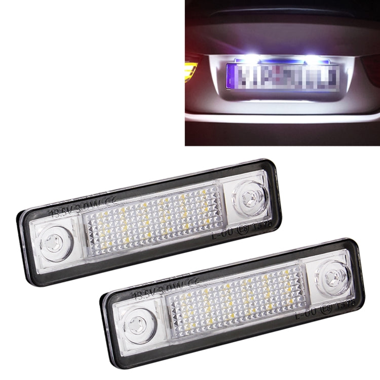 2 PCS DC 12V 2W 120LM 6000K LED License Plate Light 18-SMD Bulbs Lamps for Astra F 91-98, G Estate(F69) 98-05, Opel Corsa B 93-00, Omega A 86-94 - License Plate Lights by PMC TechLife | Online Shopping South Africa | PMC TechLife