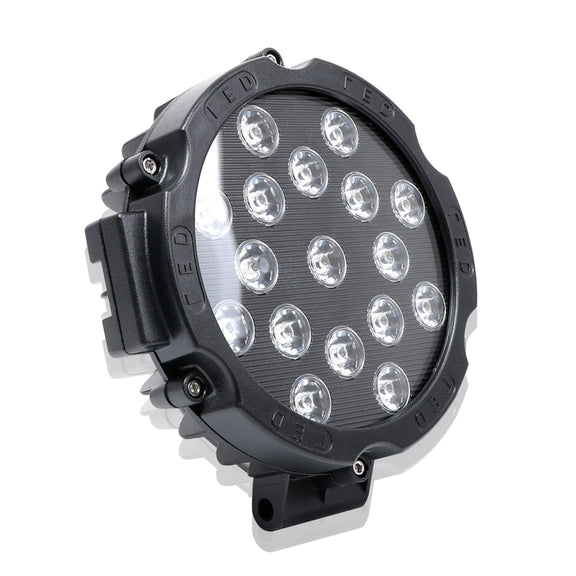 2 PCS 51W 3500LM 6500K White Light  17 LED Water-resistant Car Boat Marine Work Lights Spotlight LED Bulbs, 30 Degrees Adjustable, DC 10-30V(Black)