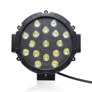 2 PCS 51W 3500LM 6500K White Light  17 LED Water-resistant Car Boat Marine Work Lights Spotlight LED Bulbs, 30 Degrees Adjustable, DC 10-30V(Black)