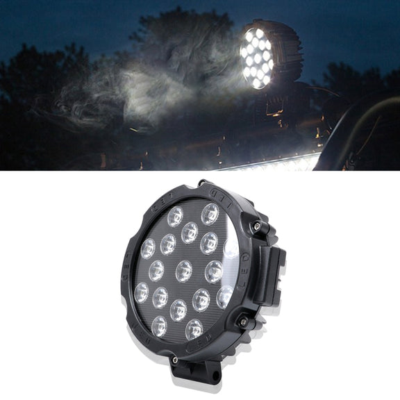 2 PCS 51W 3500LM 6500K White Light  17 LED Water-resistant Car Boat Marine Work Lights Spotlight LED Bulbs, 30 Degrees Adjustable, DC 10-30V(Black)