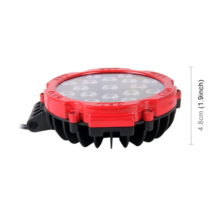 2 PCS 51W 3500LM 6500K White Light 17 LED Waterproof Car Boat Marine Work Lights Spotlight LED Bulbs, 30 Degrees Adjustable, DC 10-30V(Red) - Work Lights by PMC TechLife | Online Shopping South Africa | PMC TechLife | Buy Now Pay Later Mobicred