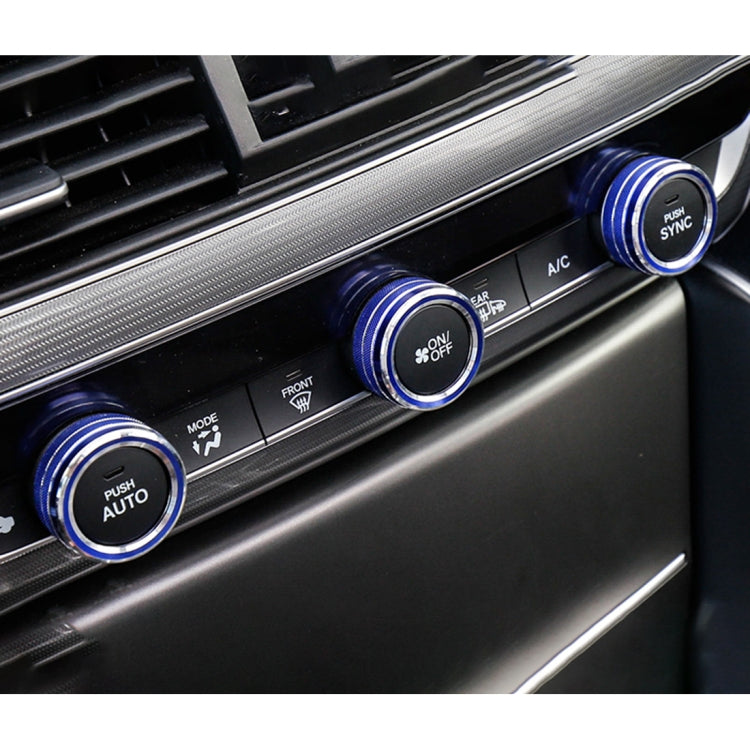 3 PCS Car Aluminum Alloy Air Conditioner Knob Case for Honda Tenth Generation Accord(Blue) - Decoration Rings by PMC Jewellery | Online Shopping South Africa | PMC Jewellery | Buy Now Pay Later Mobicred