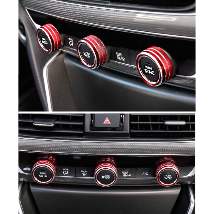 3 PCS Car Aluminum Alloy Air Conditioner Knob Case for Honda Tenth Generation Accord(Red) - Decoration Rings by PMC Jewellery | Online Shopping South Africa | PMC Jewellery | Buy Now Pay Later Mobicred