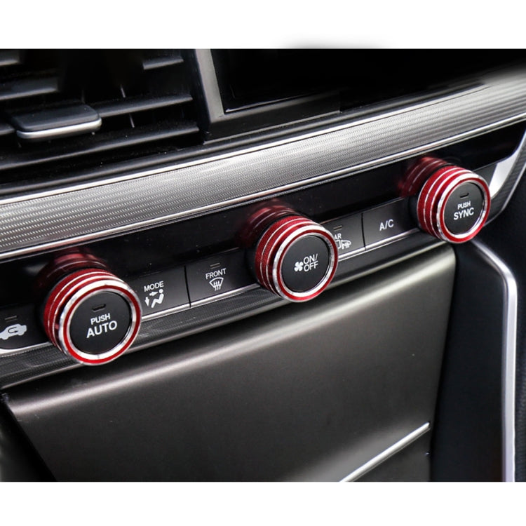 3 PCS Car Aluminum Alloy Air Conditioner Knob Case for Honda Tenth Generation Accord(Red) - Decoration Rings by PMC Jewellery | Online Shopping South Africa | PMC Jewellery | Buy Now Pay Later Mobicred