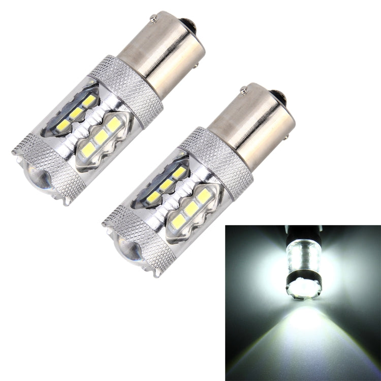 2 PCS 1156 / BA15S 5W 250LM 6000K Car Auto Turn Light Reversing Lights 16LEDs SMD-2835 Lamps, DC 12V(White Light) - free shipping - PMC TechLife - Order now!