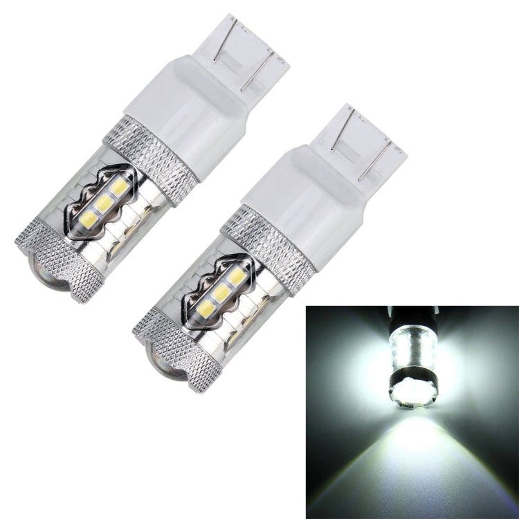 2 PCS T20 / 7440 5W 250LM 6000K Car Auto Turn Light Reversing Lights 16LEDs SMD-2835 Lamps, DC 12V(White Light) - free shipping - PMC TechLife - Order now!