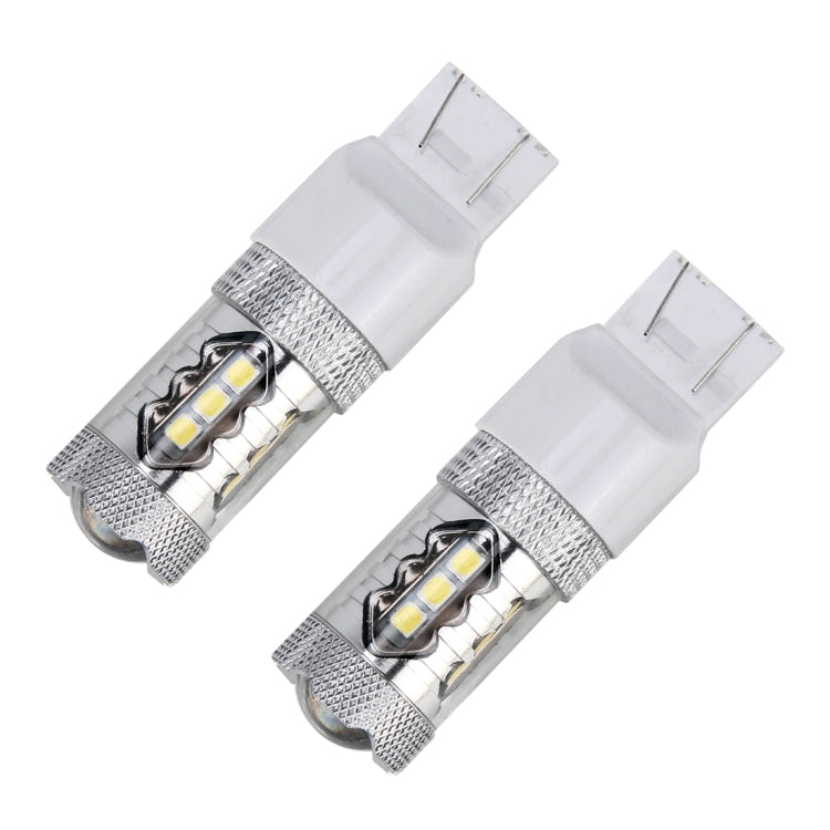 2 PCS T20 / 7440 5W 250LM 6000K Car Auto Turn Light Reversing Lights 16LEDs SMD-2835 Lamps, DC 12V(White Light) - free shipping - PMC TechLife - Order now!