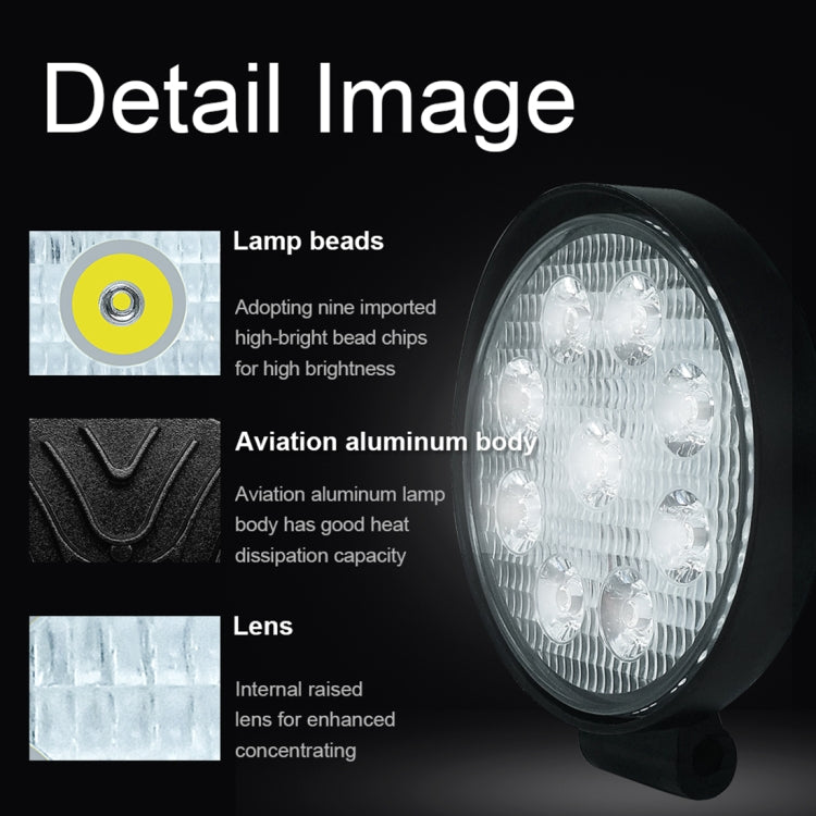 6.7W White Light Round-Shaped Waterproof Car Boat Marine Work Lights Spotlight LED Bulbs, DC 9-30V - Work Lights by PMC TechLife | Online Shopping South Africa | PMC TechLife | Buy Now Pay Later Mobicred