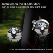 3R-044 Auxiliary Rear View Mirror Car Adjustable Blind Spot Mirror Wide Angle Auxiliary Rear View Side Mirror(Black)