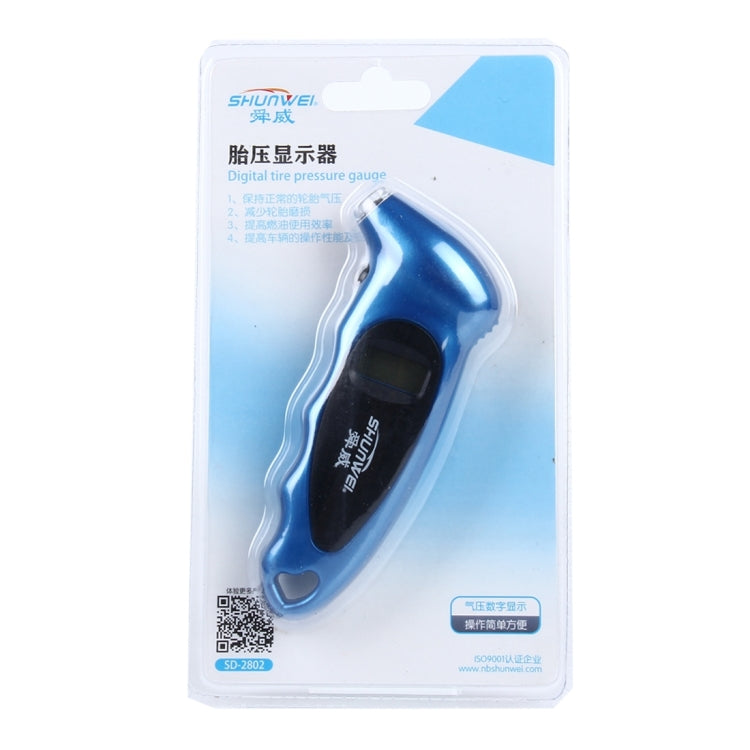 SHUNWEI SD-2802 Digital Tire Pressure Gauge 150 PSI 4 Settings for Car Truck Bicycle with Backlit LCD and Non-Slip Grip(Blue) - Tire Pressure Gauges by SHUNWEI | Online Shopping South Africa | PMC TechLife | Buy Now Pay Later Mobicred