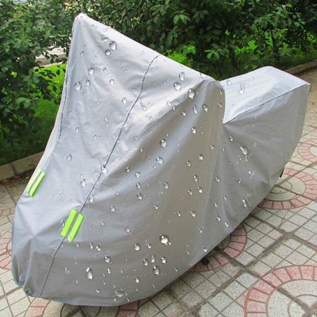 Outdoor Universal Anti-Dust Sunscreen Water-resistant Electric Bike And Bike Aluminum Film Flocking Cover with Warning Strips, Fits Bike up to 1.7m(67 inch) in Length, L Size: 183x89x122cm