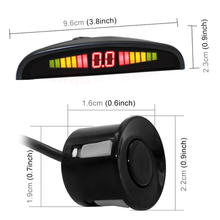 PZ316 Digital LED Crescent Shape Display Rear View Mirror Car Recorder for Truck with 4 Rear Radar - Radar Detectors by PMC TechLife | Online Shopping South Africa | PMC TechLife | Buy Now Pay Later Mobicred