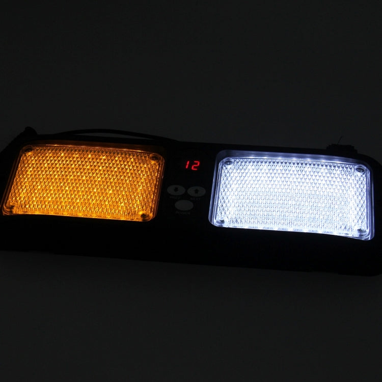 High qulaity DC 12V,9W LED Waterproof Car Sunshade Yellow Light + White Light Warning Lights Strobe Emergency Lights Flashing Light with 12 Kinds Flash Patterns - free shipping - PMC TechLife - Order now!
