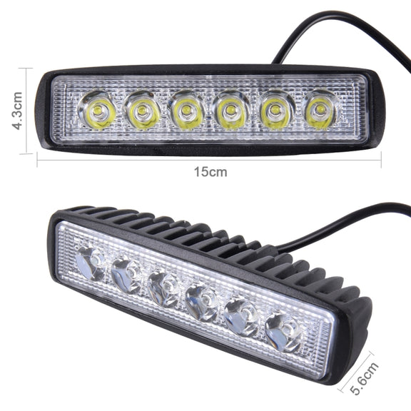 DC 10-30V 18W 1500LM 6500K Water-resistant Vehicle Car Boat Marine External Work Lights Emergency Lights 30 Degrees Adjustable Spot Light LED Car Bulbs with 6 Intense Wafer LED Lights(White Light)