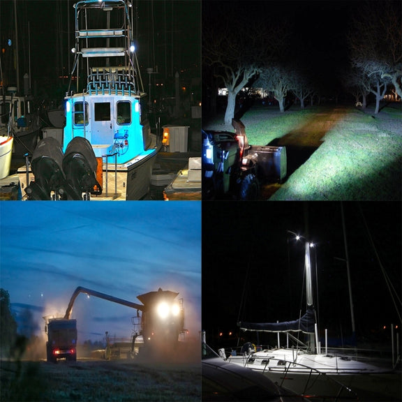 DC 10-30V 18W 1500LM 6500K Water-resistant Vehicle Car Boat Marine External Work Lights Emergency Lights 30 Degrees Adjustable Spot Light LED Car Bulbs with 6 Intense Wafer LED Lights(White Light)