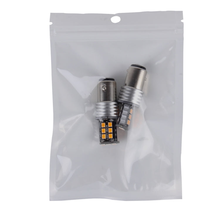 2 PCS 1157/BAY15D 3W 15 SMD-3528-LEDs Car Turn Light, DC 12V(Yellow Light) - Arrow Turn Lights by PMC TechLife | Online Shopping South Africa | PMC TechLife | Buy Now Pay Later Mobicred