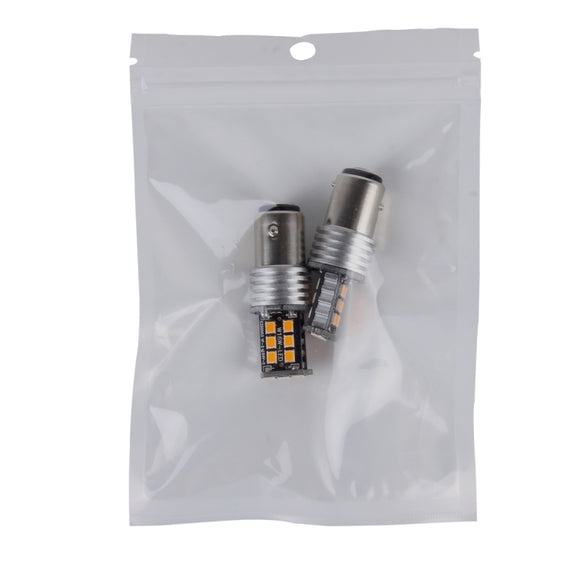 2 PCS 1157/BAY15D 3W 15 SMD-3528-LEDs Car Turn Light, DC 12V(Yellow Light)