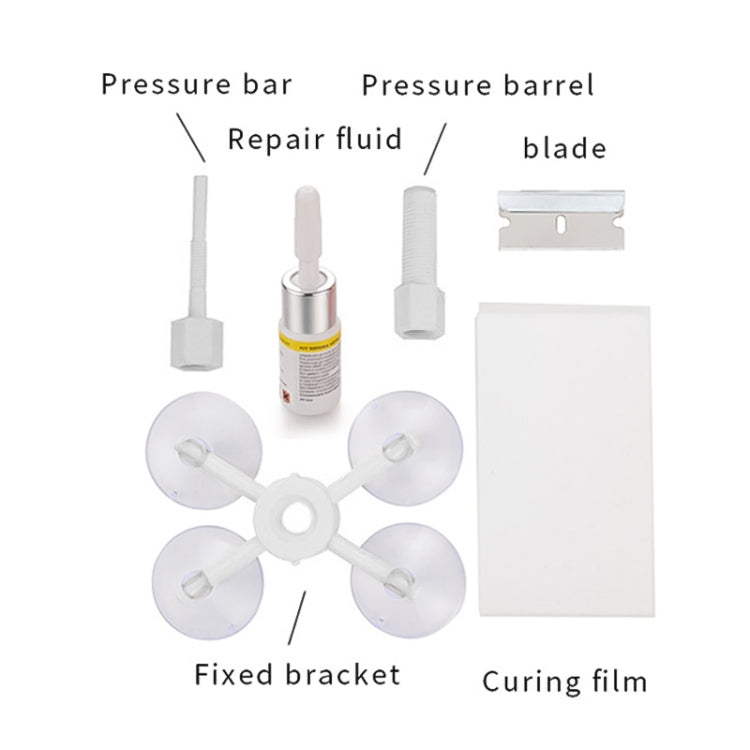 Professional Windscreen Repair Tool Paintless Dent Removal Car Window Windshield Repair Kit Chip Crack Auto Glass (White)